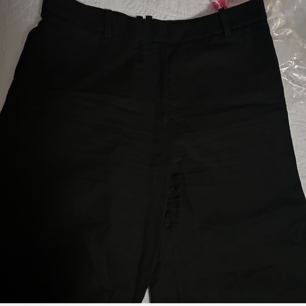 Zara black high-waisted side slit trousers